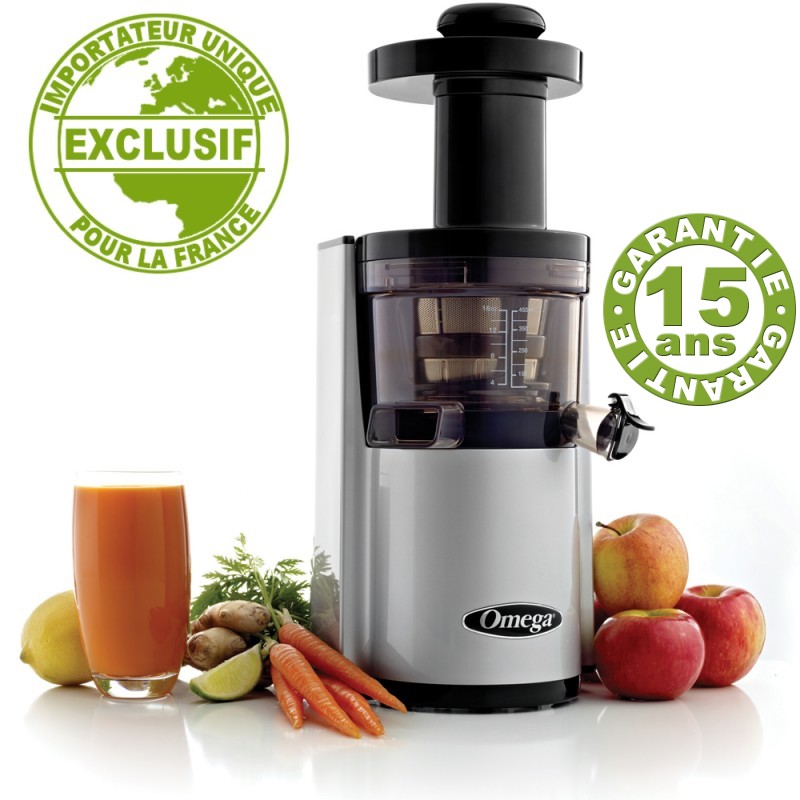 Extracteur de jus Omega VSJ843 Argenté Nature et Vitalité. Omega VSJ843 Gris Extracteur De Jus Vertical Extracteur