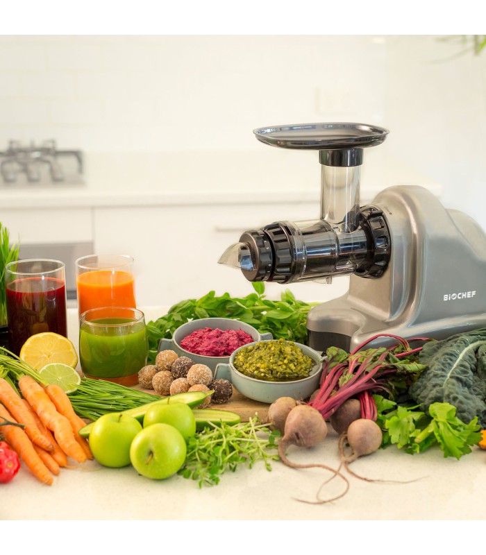 Extracteur de jus BioChef Axis Cold Press Argent
