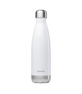 Bouteille isotherme Qwetch - Blanc brillant - 500 ml