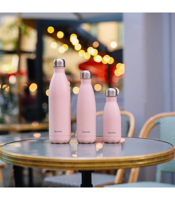 Bouteille isotherme Qwetch - Rose poudré - 750 ml