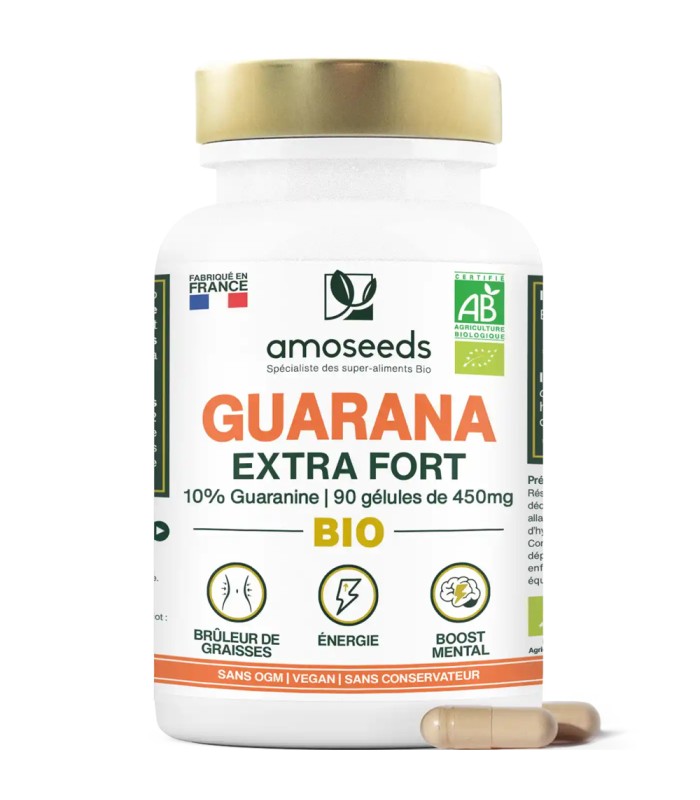 Gélules Guarana Bio Extra fort à 10% de guaranine
