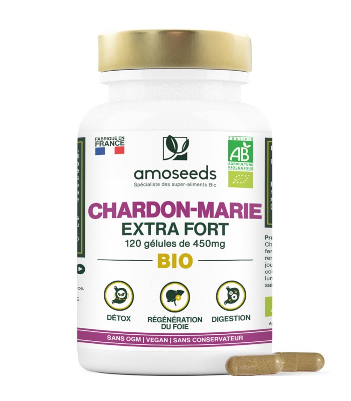 120 gélules de poudre de graines Chardon Marie Bio
