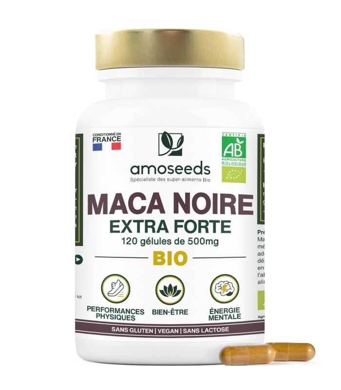 120 gélules d'extrait de  Maca Noire Bio Amoseeds