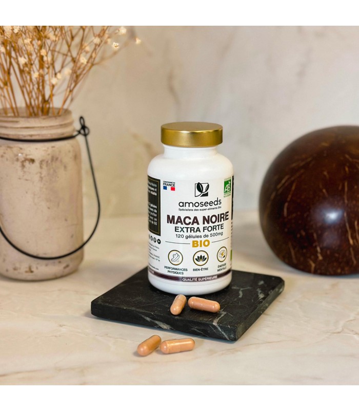 Maca Noire Bio Amoseeds - 120 gélules