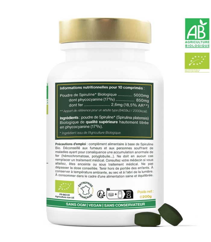 Spiruline Bio Amoseeds - 400 comprimés
