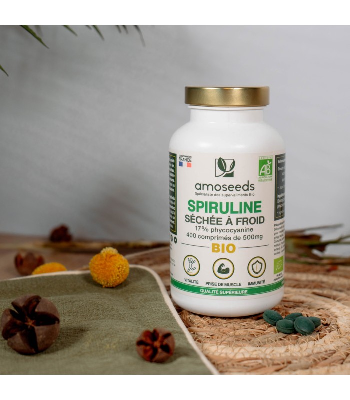 Spiruline Bio Amoseeds - 400 comprimés