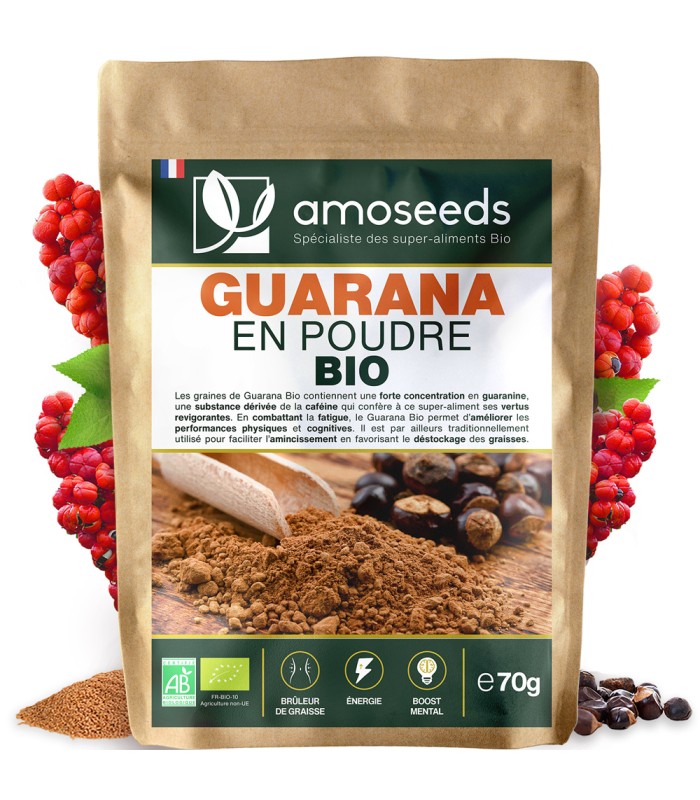 Poudre de graines de Guarana Bio 70g