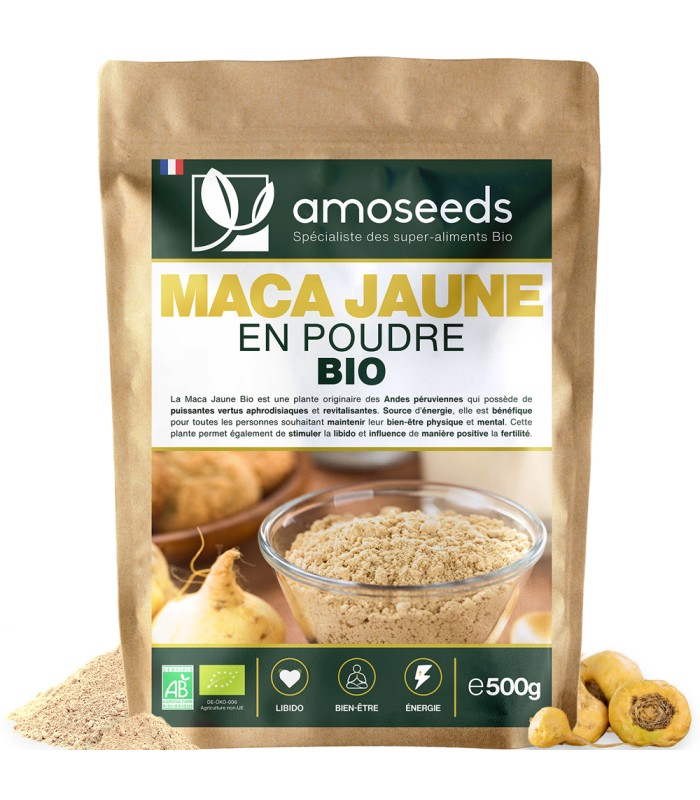 poudre de racines de Maca Jaune Bio 500g