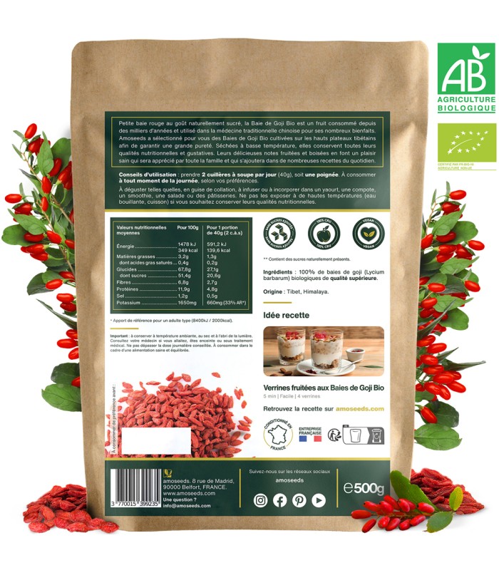 Baies de Goji Bio Amoseeds - 500g