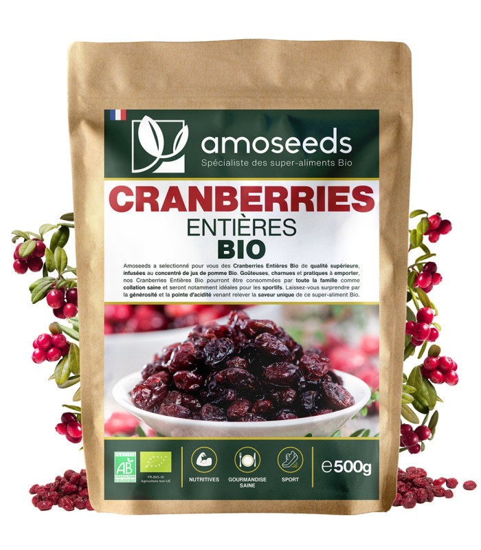 Baies de Cranberries entières Bio 500g