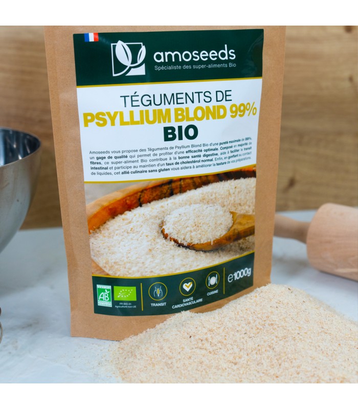 Téguments de Psyllium blond Bio Amoseeds - 500g