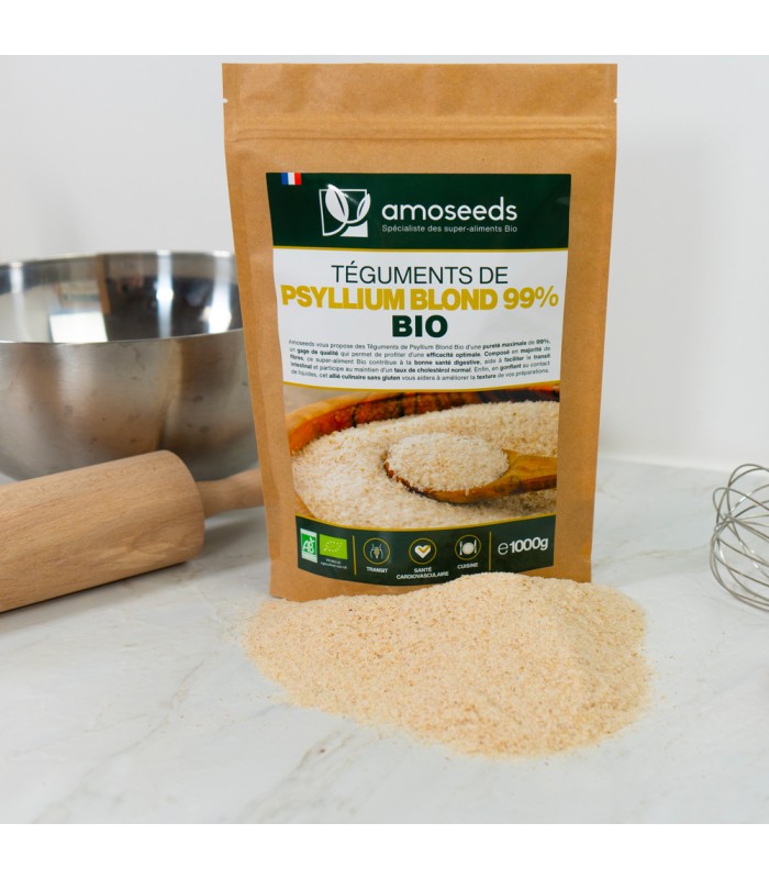 Téguments de Psyllium blond Bio Amoseeds - 500g
