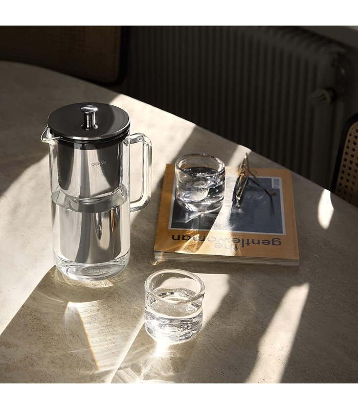 Carafe filtrante Aarke en verre et inox - 2,36L