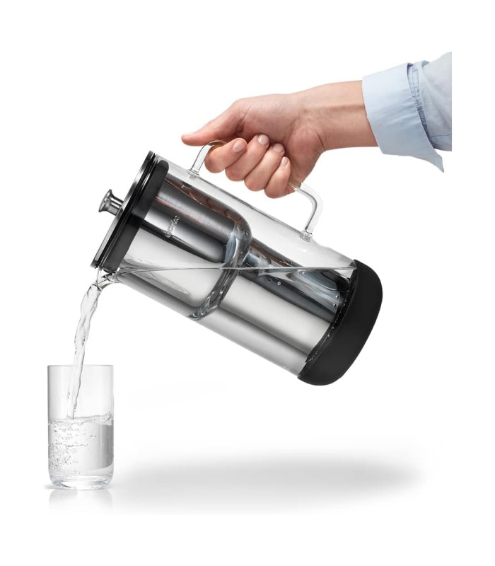Carafe filtrante Aarke en verre et inox - 2,36L