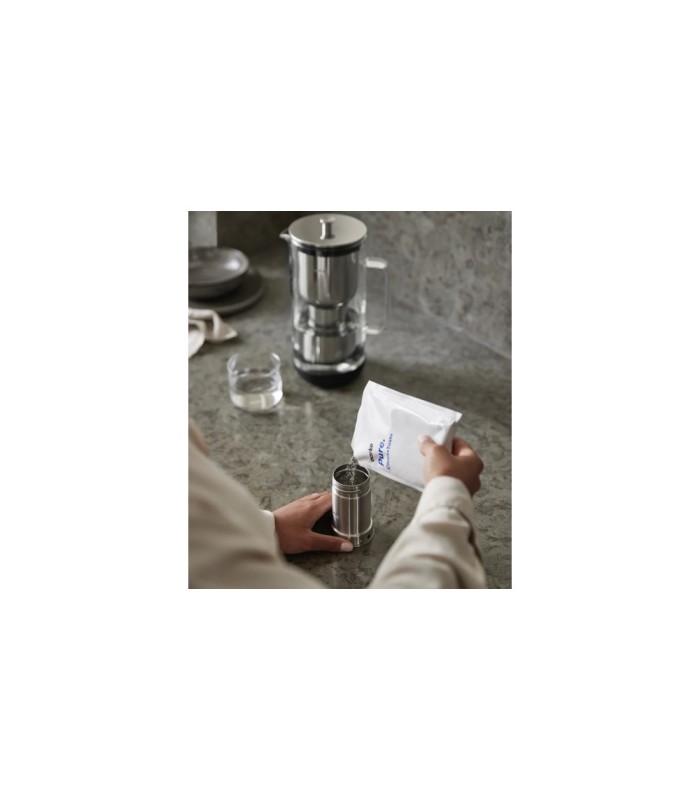 Carafe filtrante Aarke en verre et inox - 2,36L