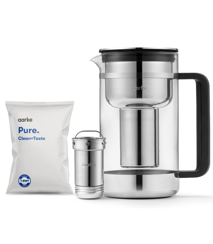 Carafe filtrante Aarke en verre et inox - 2,84L