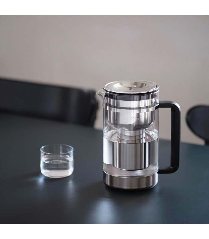 Carafe filtrante Aarke en verre et inox - 2,84L