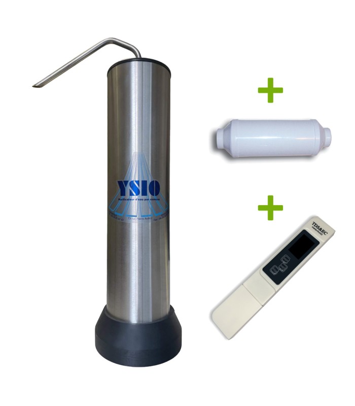 Promo-Pack ! Fontaine Inox + 1 préfiltre + 1 conductimètre