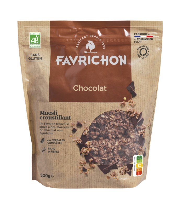 Muesli croustillant chocolat 500g. Favrichon