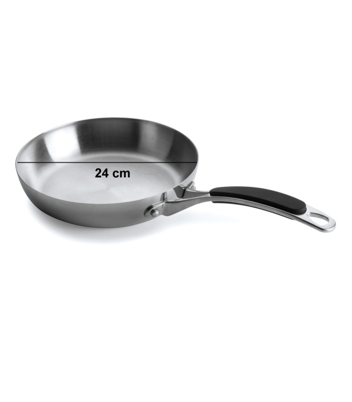 Poêle inox Lacor Trimétal 24 cm