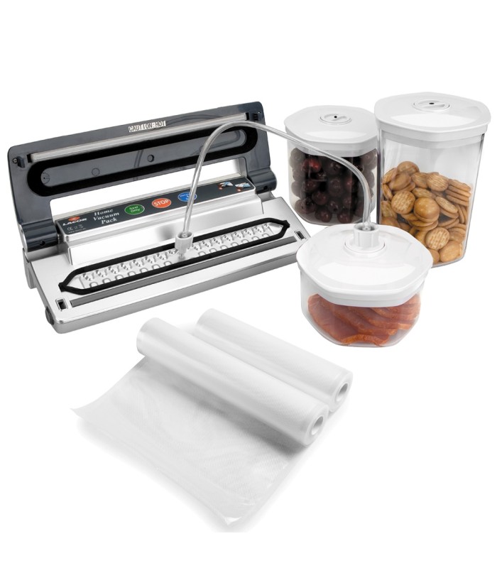 Promo-Pack ! Machine de conservation sous vide + 3 boites + 2 rouleaux offerts