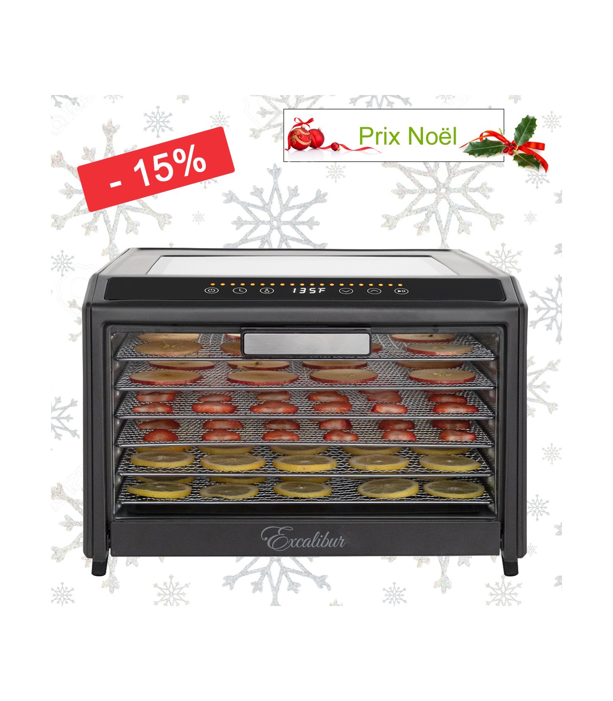 Déshydrateur alimentaire Excalibur Performance 6 plateaux inox