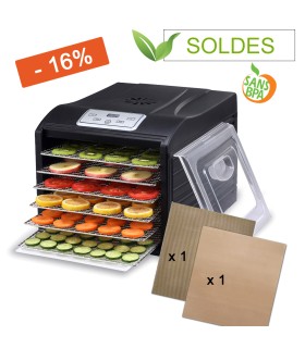 Déshydrateur BioChef Arizona SOL 6 plateaux - Noir