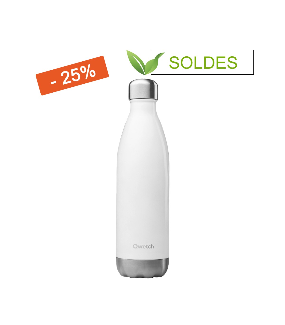 Bouteille isotherme Qwetch - Blanc brillant - 750 ml