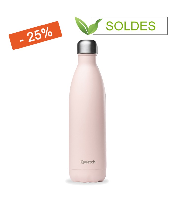 Bouteille isotherme Qwetch - Rose poudré - 750 ml