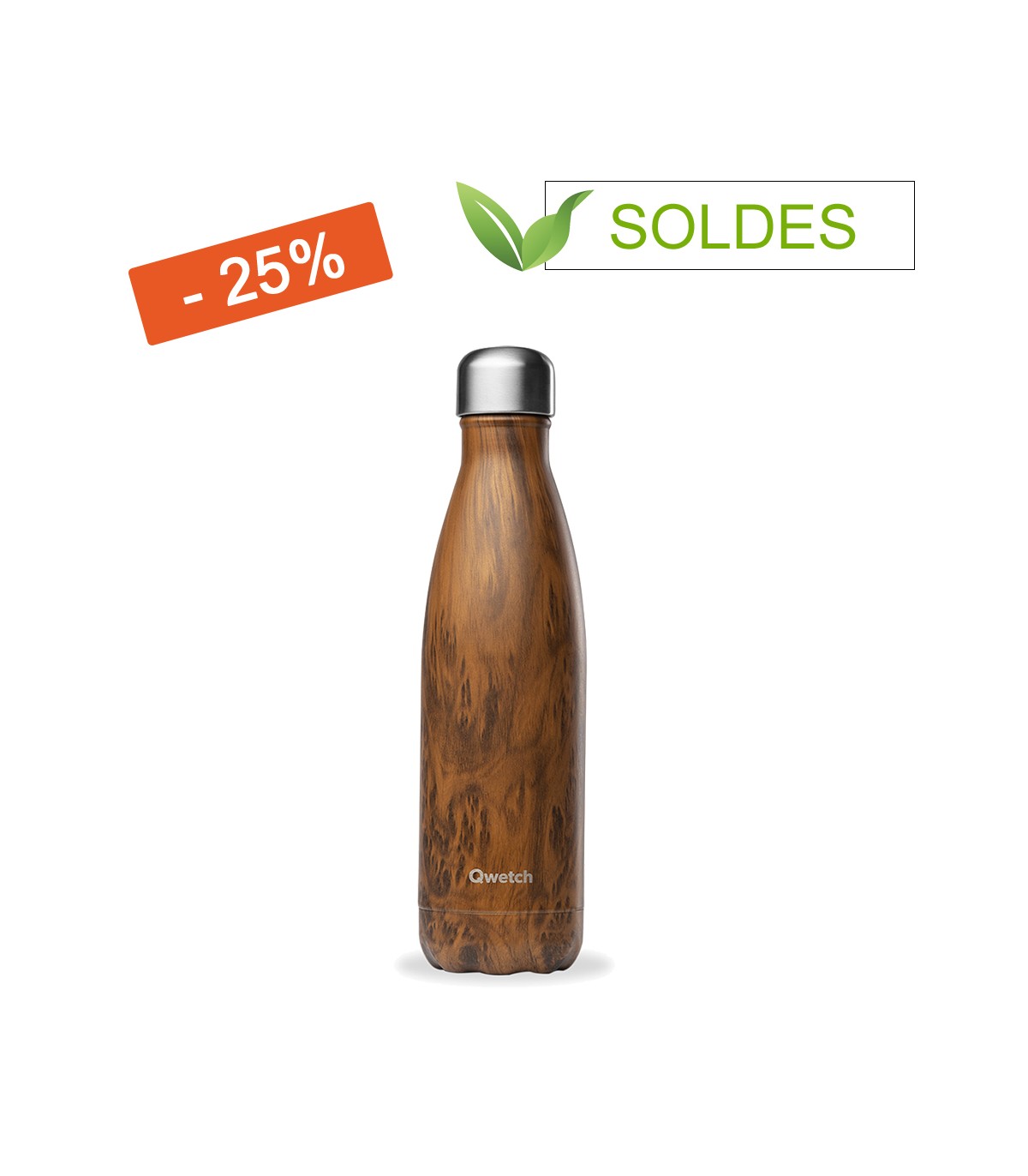 Bouteille isotherme Qwetch - Wood - 500 ml