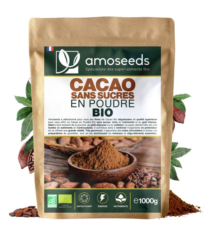 Cacao sans sucres Bio Amoseeds 1 Kg