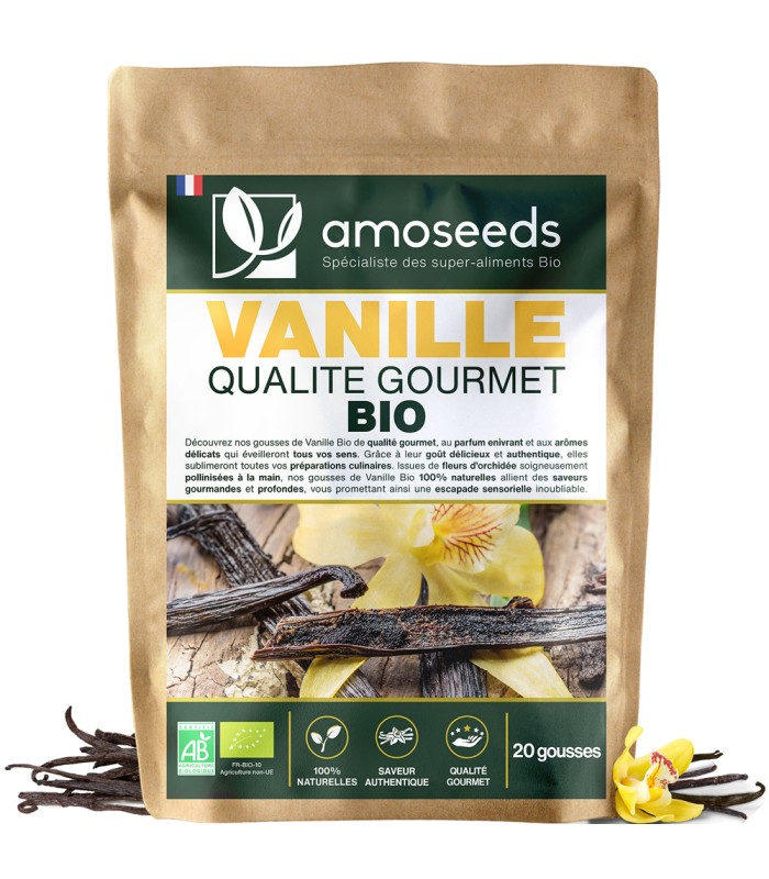 Gousses de vanille Bio Amosseds - 20 gousses