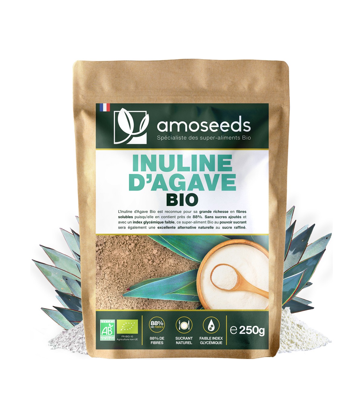 Inuline d'agave Bio Amoseeds 250 grammes