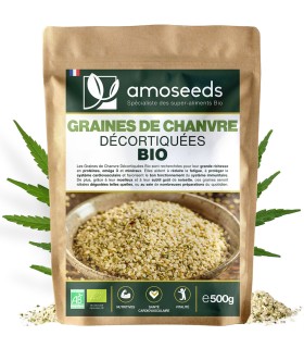 Graines de Chanvre Décortiquées Bio Amoseeds - 500g