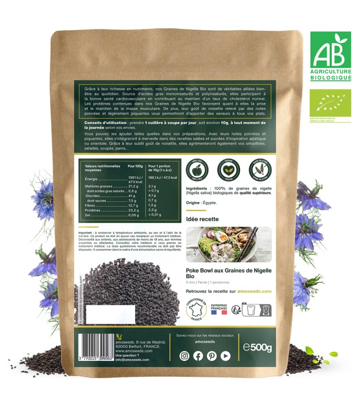 Graines de Nigelle Bio Amoseeds - 500g