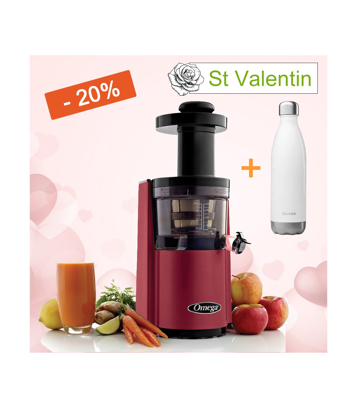 Extracteur de jus Omega VSJ843 - Rouge