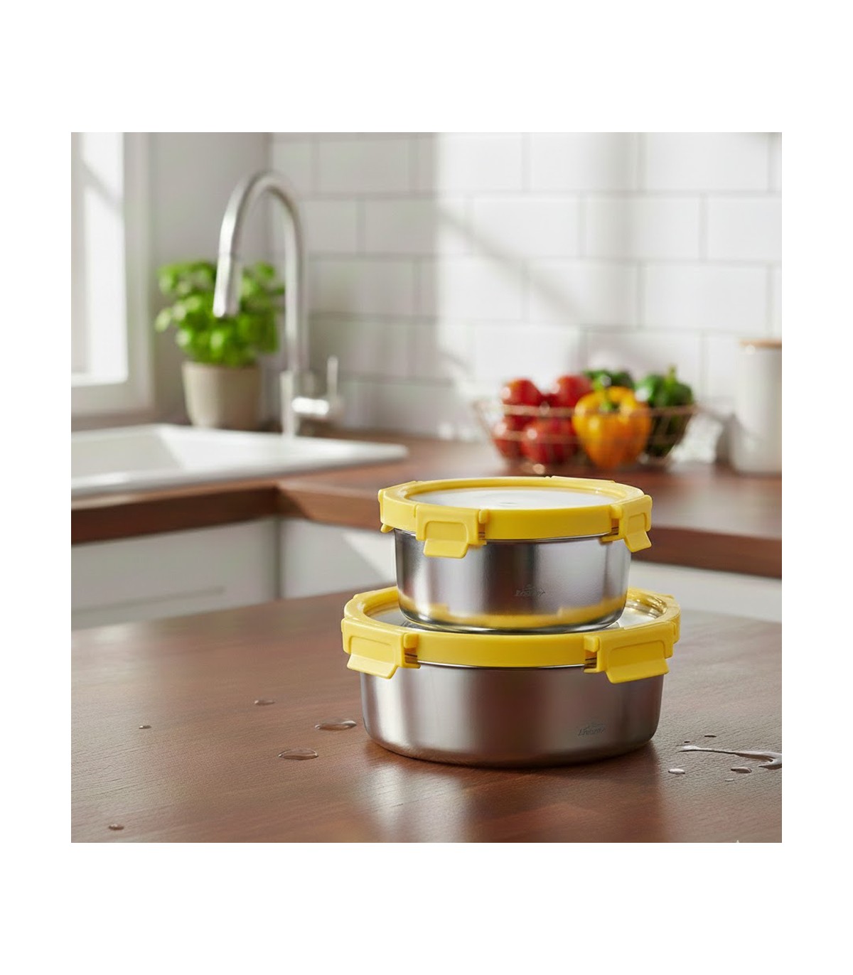 Lot de 2 boîtes de conservation alimentaire en inox - Etern