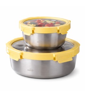 Lot de 2 boîtes de conservation alimentaire en inox Gamme Etern