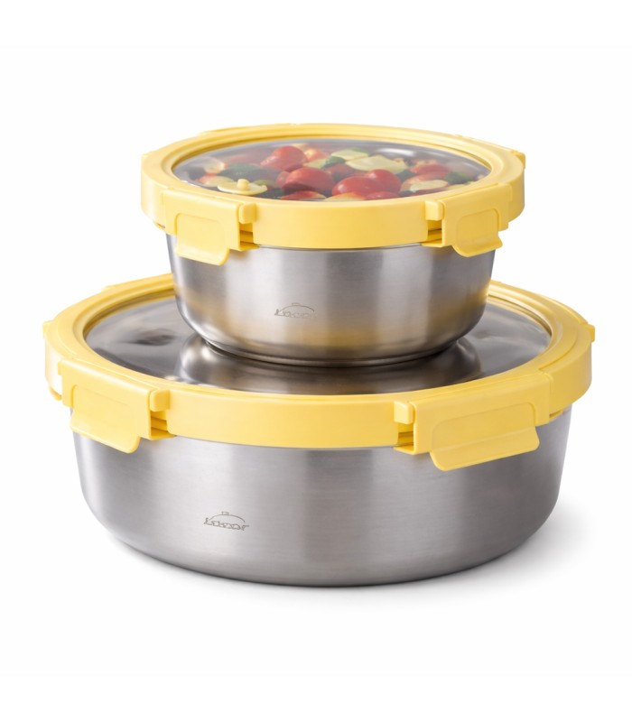 Lot de 2 boîtes de conservation alimentaire en inox Gamme Etern