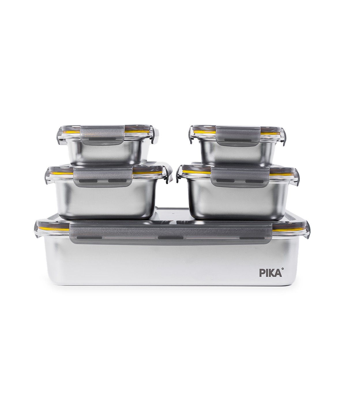 Lot de 5 boîtes alimentaires en inox batch cooking PIKA