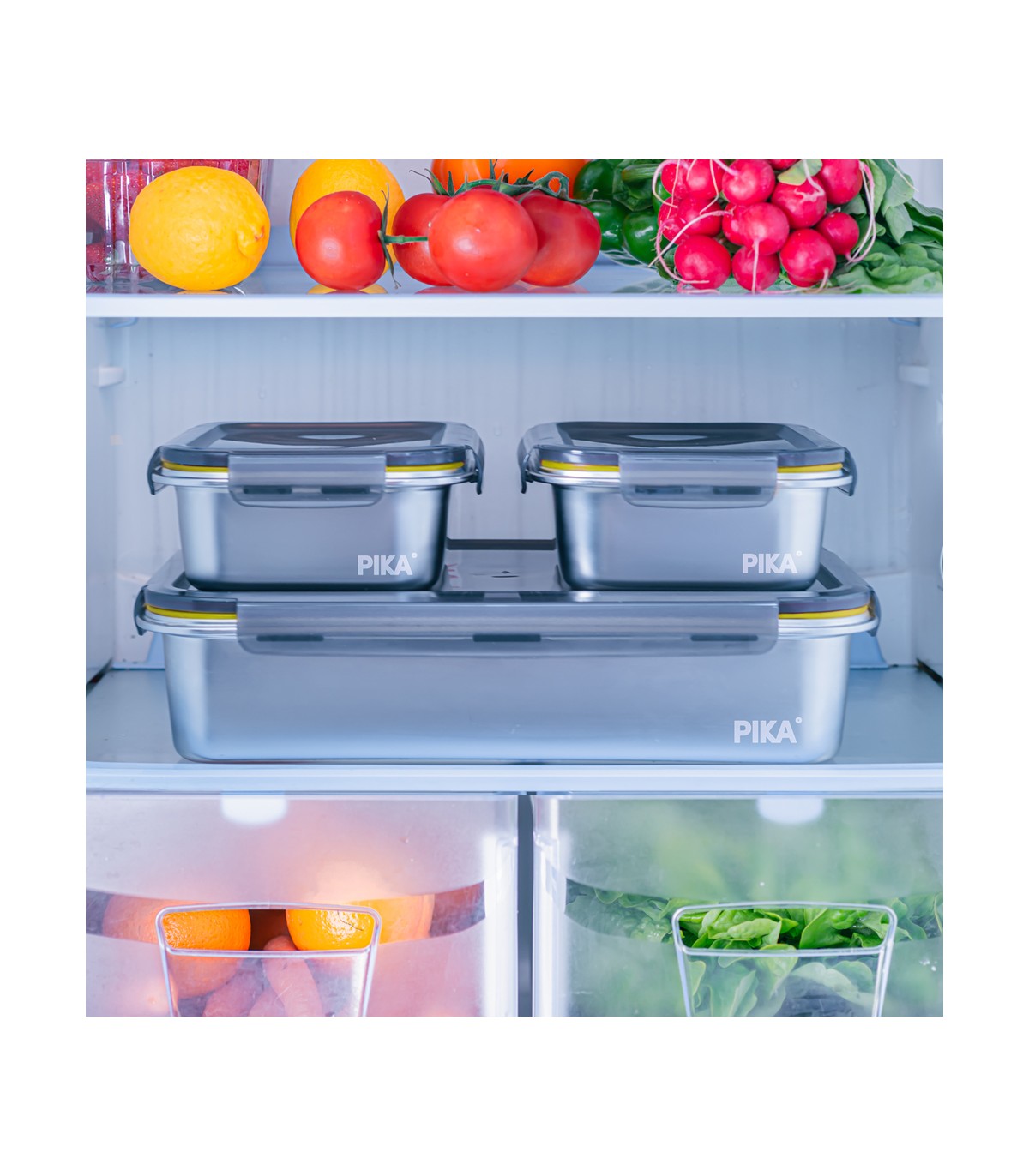 Lot de 5 boîtes inox - Batch cooking - PIKA