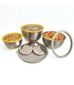 Lot de 3 bols inox + 3 couvercles + 3 râpes - PIKA