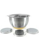 Lot de 3 bols inox + 3 couvercles + 3 râpes - PIKA