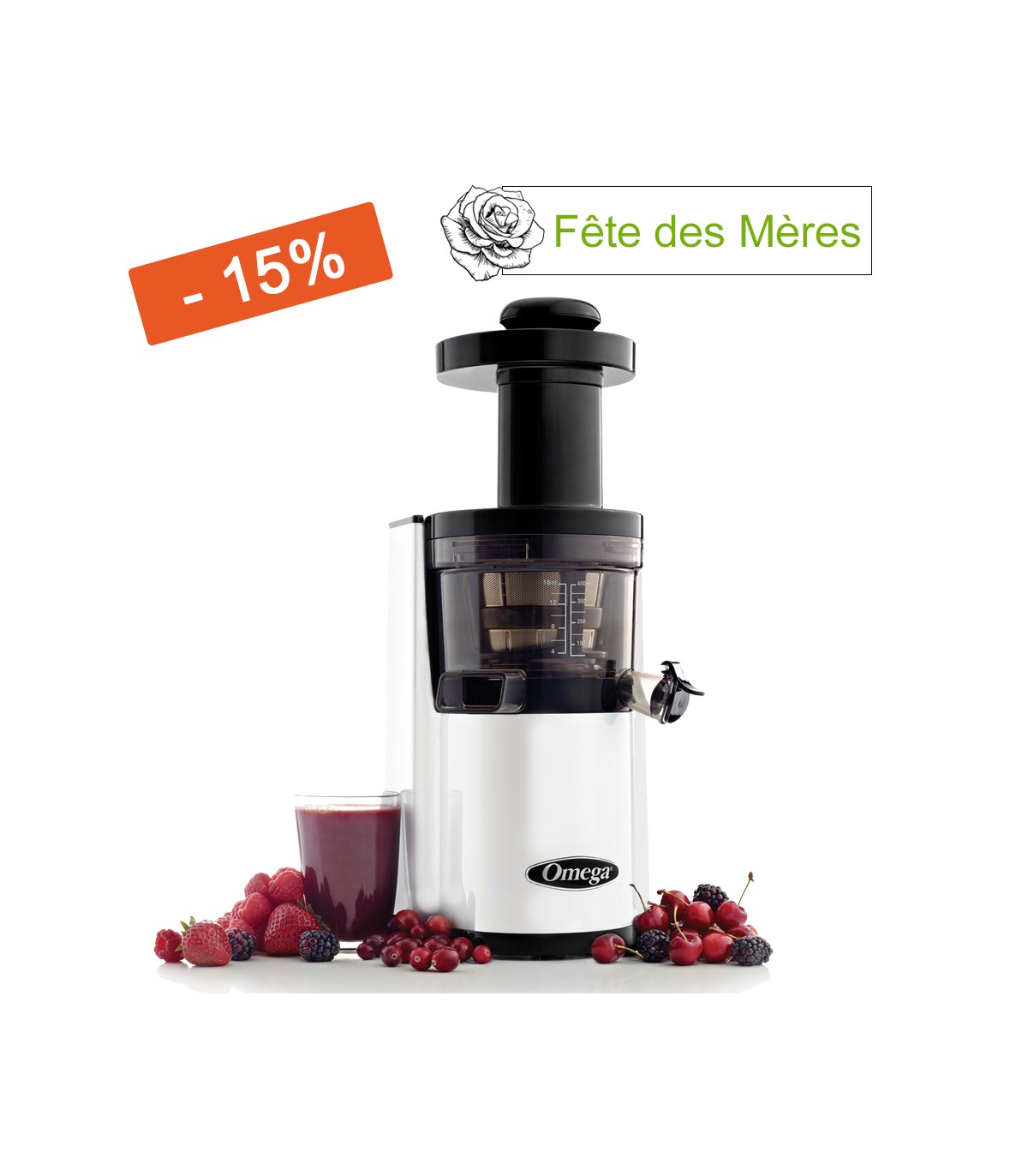 Extracteur de jus Omega VSJ843 - Blanc
