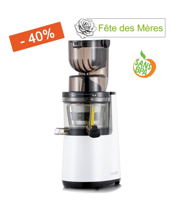 Extracteur de Jus BioChef Atlas Whole Slow Juicer - Blanc