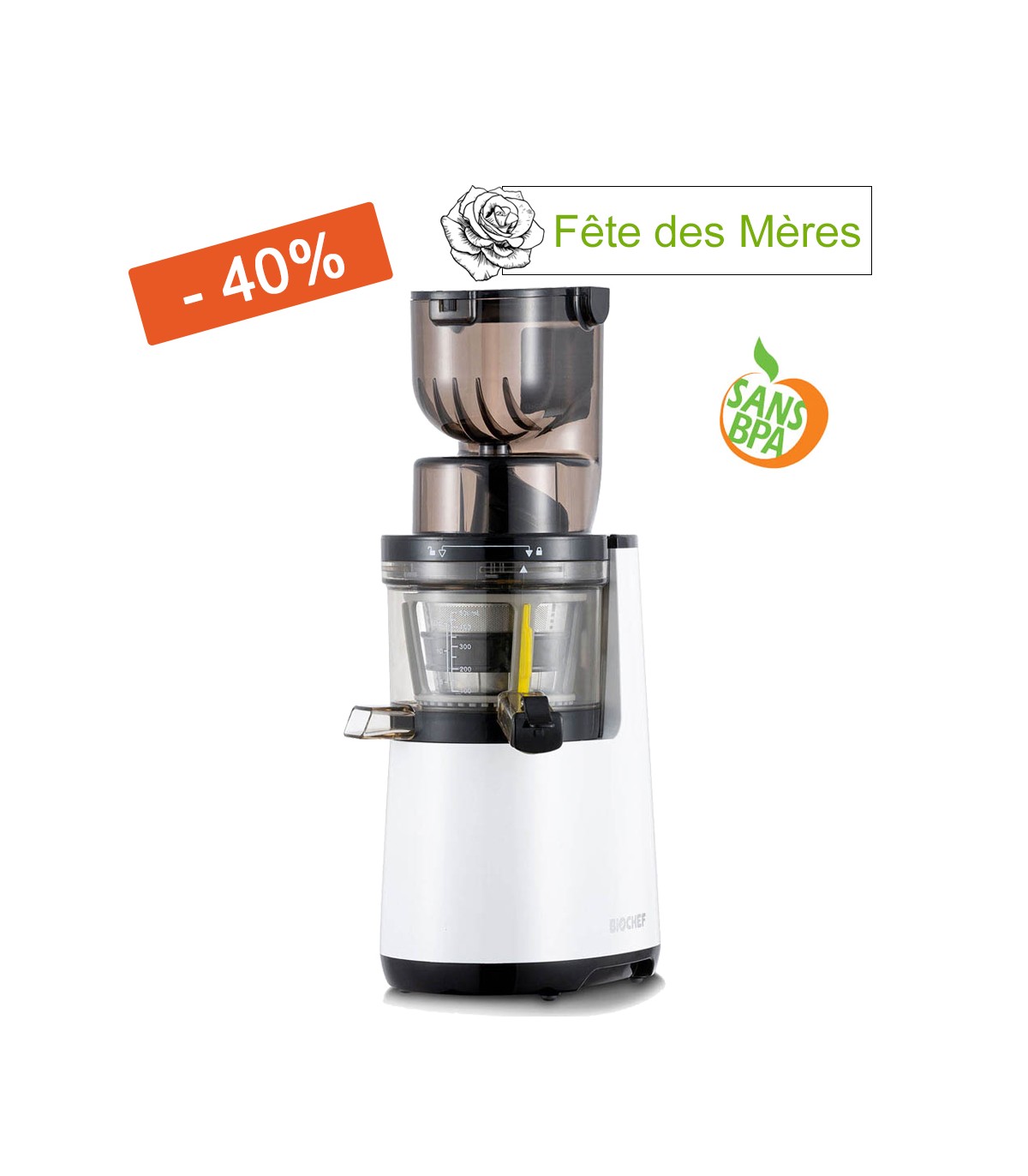 Extracteur de Jus BioChef Atlas Whole Slow Juicer - Blanc