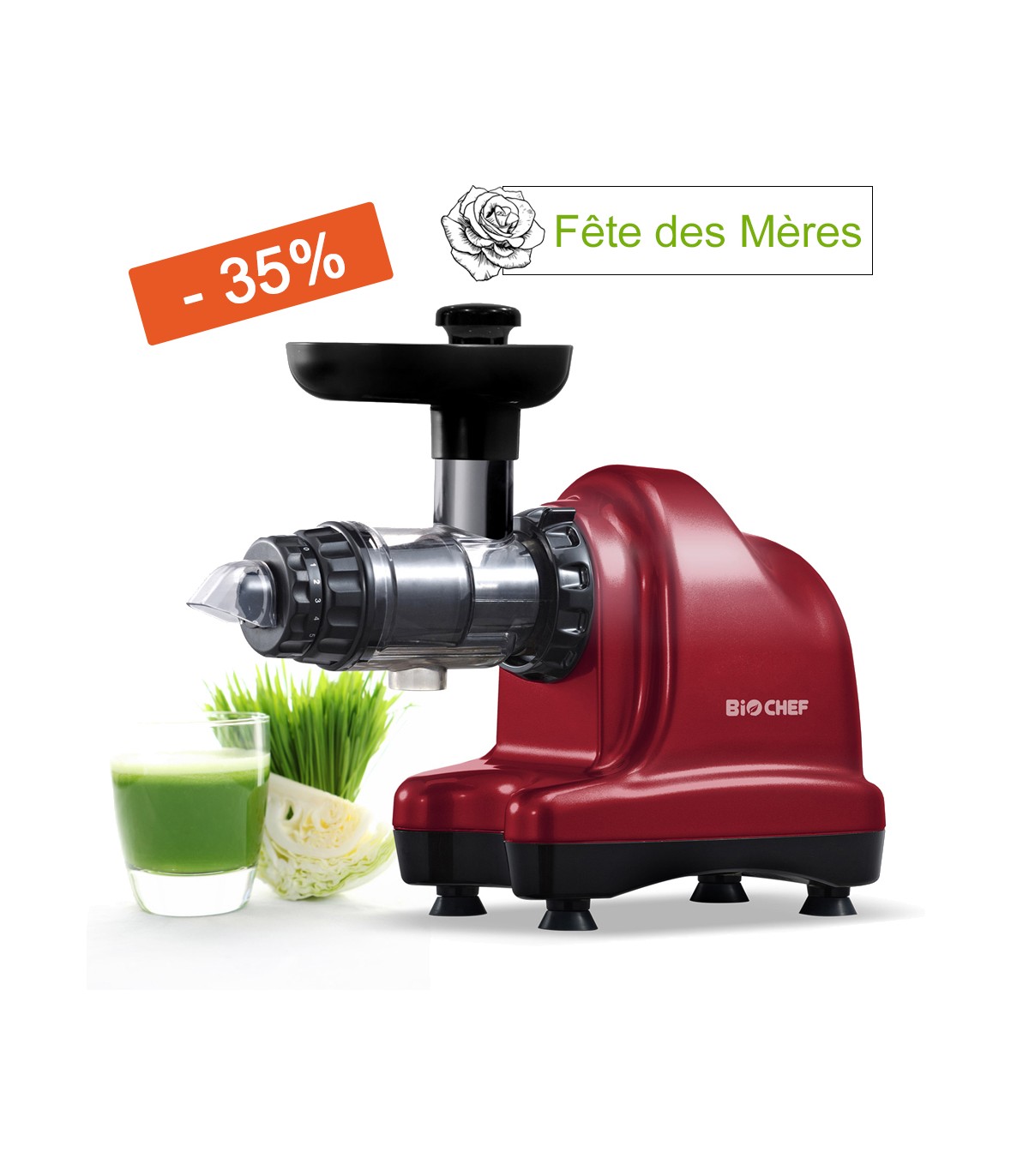 Extracteur de jus BioChef Axis Cold Press Rouge
