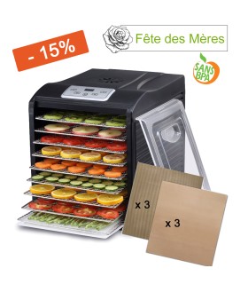 Déshydrateur BioChef Arizona SOL 9 plateaux - Noir