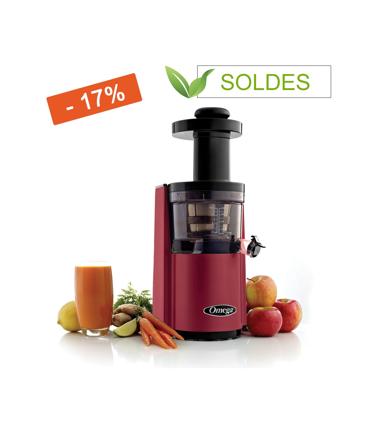 Extracteur de jus Omega VSJ843 - Rouge