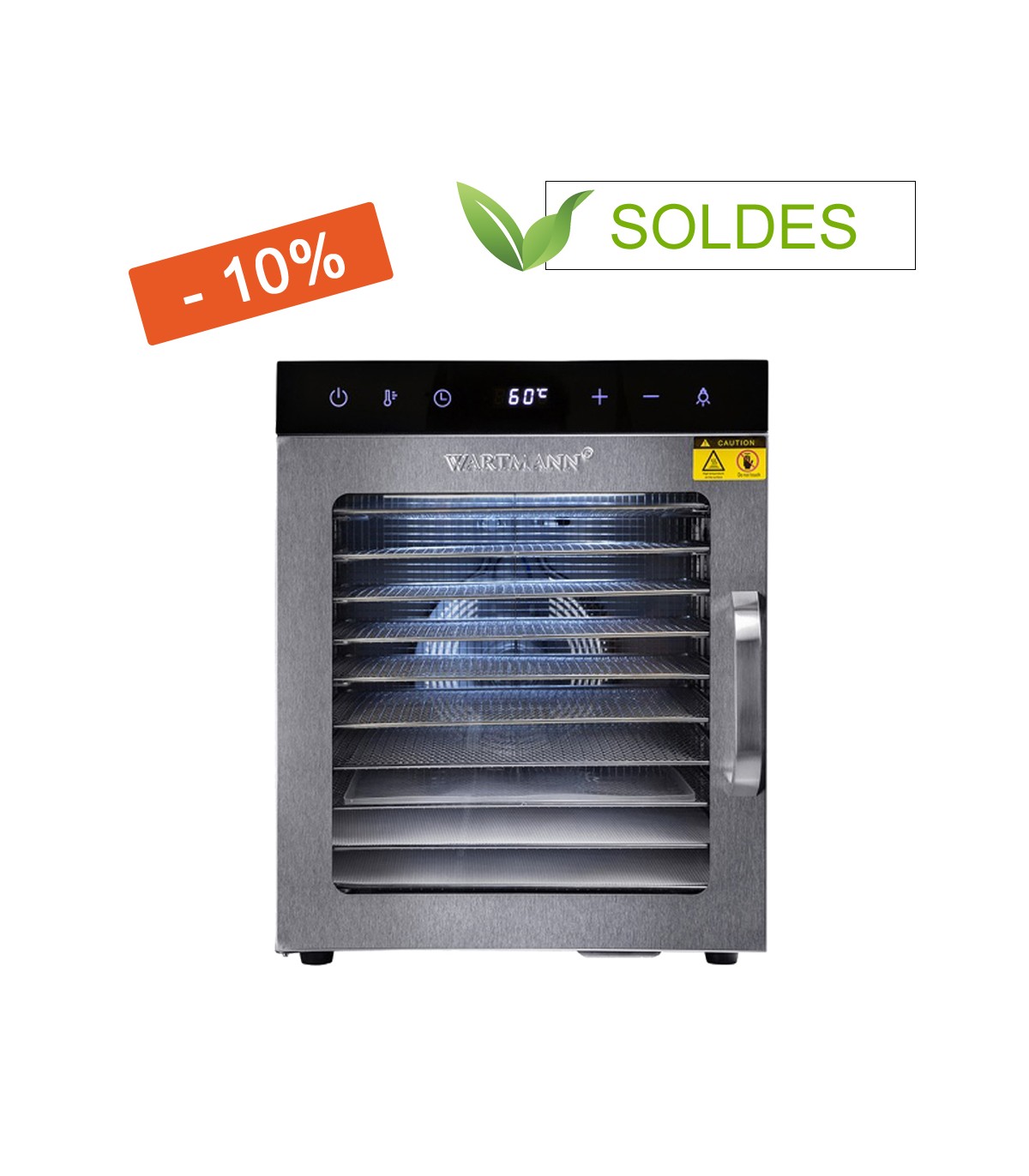 Déshydrateur Wartmann WM-2110 - 10 plateaux inox
